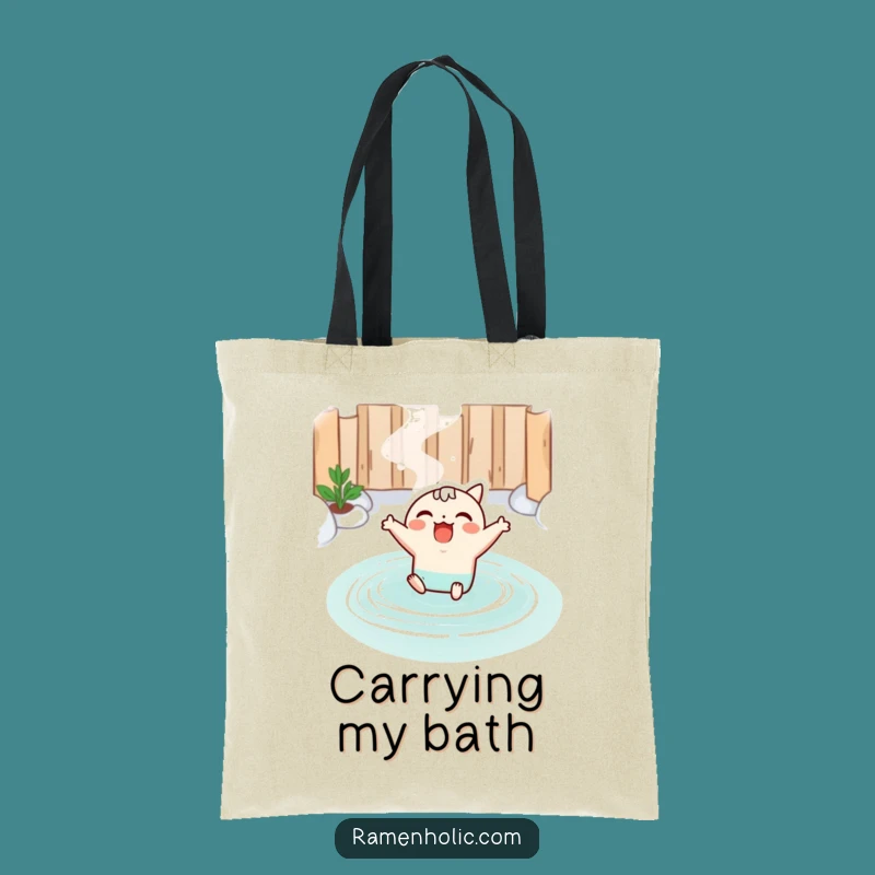 Funny Kawaii Miso Soup Hot Spring Tote Bag: Cute Soup Art, Practical Funny Gift