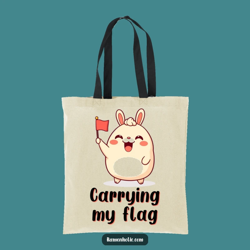 Funny Bao Bun Tote Bag: Waving Character Art, Practical & Humorous Carry-All, Unique Gift