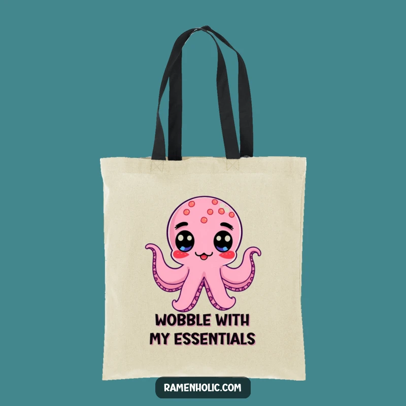 Funny Kawaii Octopus Wiener Tote Bag: Wobble Gift for Go-Getters