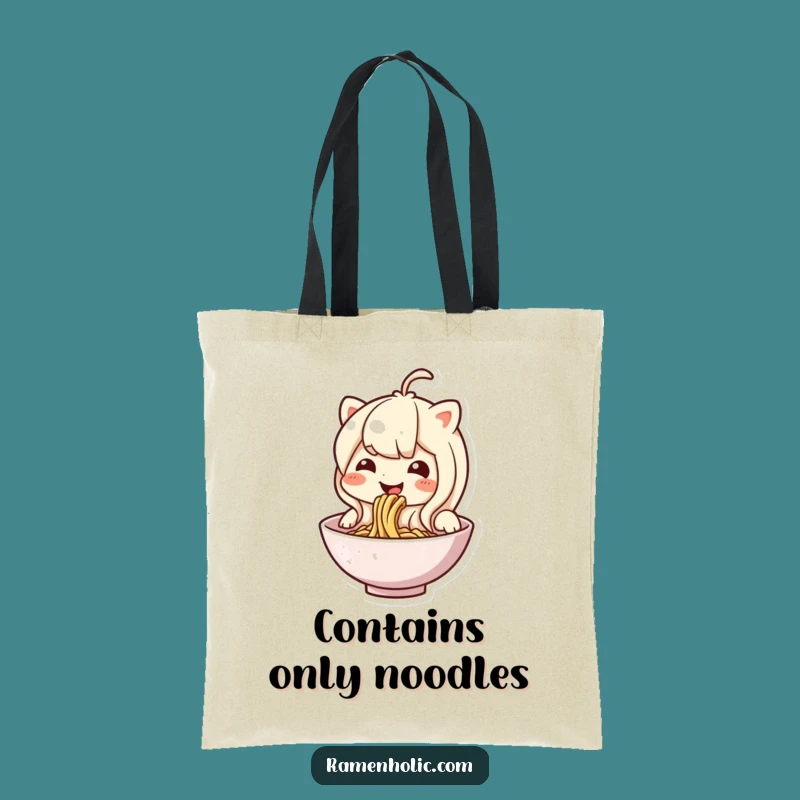 Funny Noodle Tote Bag: Whimsical Slurping Character Art, Practical & Humorous Carry-All