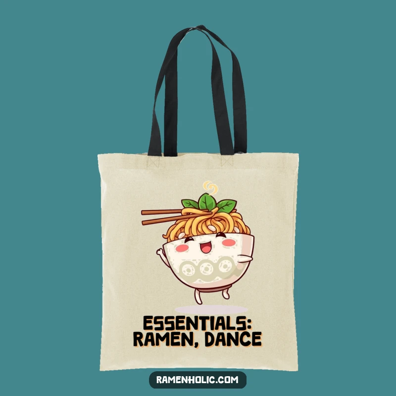 Funny Ramen Tote Bag: Dancing Character Art, Practical & Humorous Carry-All, Unique Gift