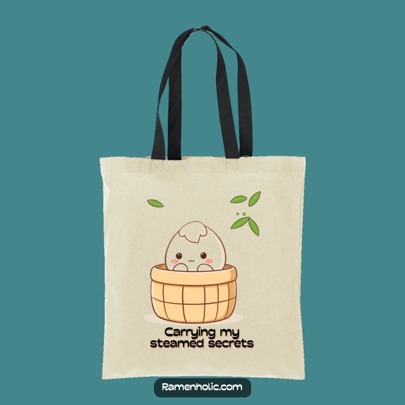 Funny Shy Mochi Tote Bag: Cute Kawaii Steamer Carry-All for Bao Lovers