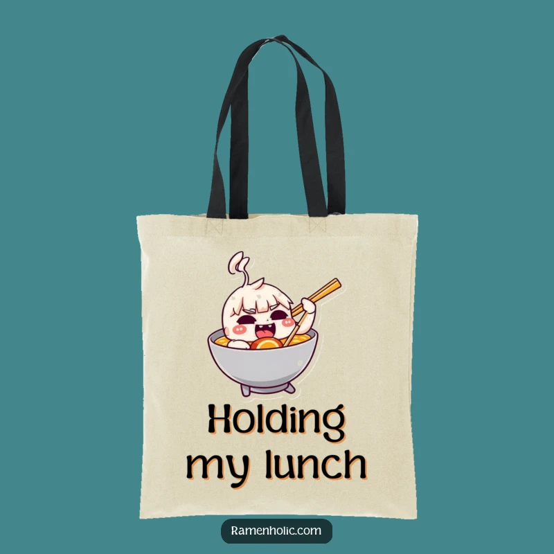 Funny Chopstick Ramen Tote Bag - Playful Foodie Carryall Gift