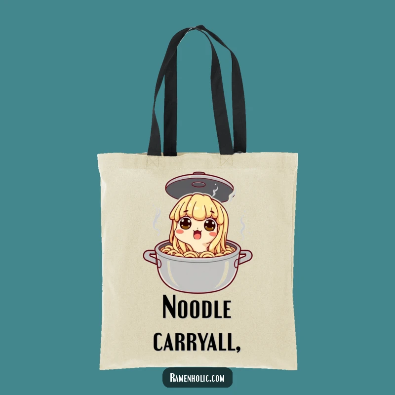 Funny Surprised Noodle Pot Tote Bag - Quirky & Humorous Carryall