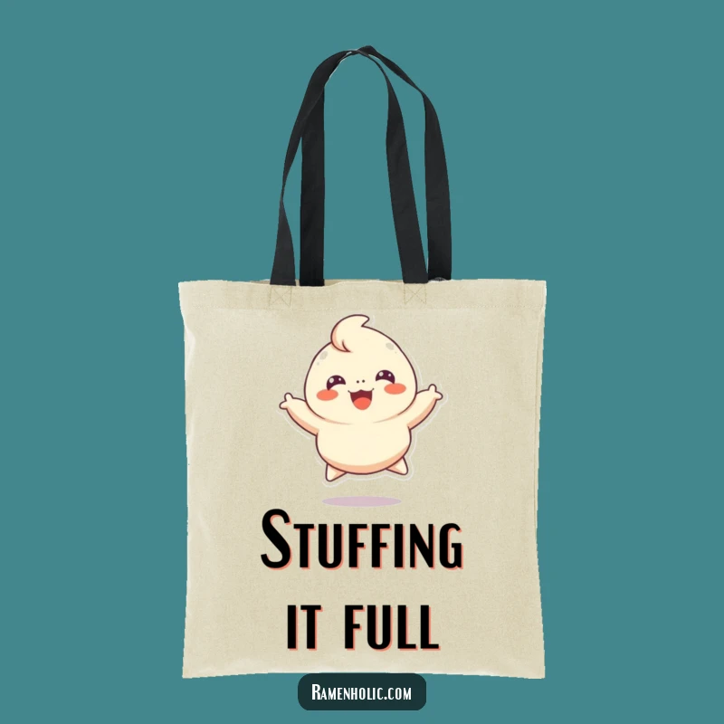 Funny Cheerful Dumpling Tote Bag, Joyful Everyday Carry Gift